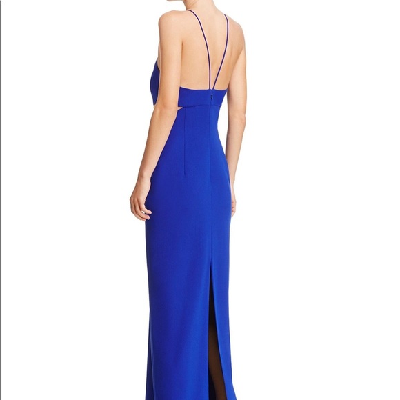 Aidan Mattox Cutout Crepe Gown in Royal Blue - Picture 2 of 5